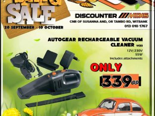 Autogear Rechargeable Vacuum Cleaner ONLY R339!
