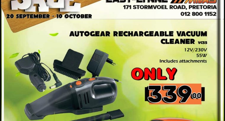 Autogear Rechargeable Vacuum Cleaner ONLY R339!