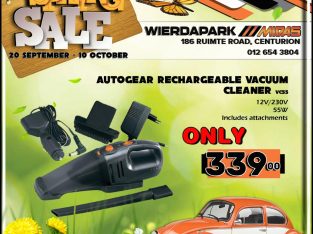 Autogear Rechargeable Vacuum Cleaner ONLY R339!