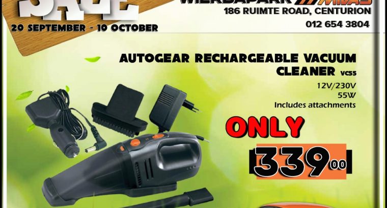Autogear Rechargeable Vacuum Cleaner ONLY R339!