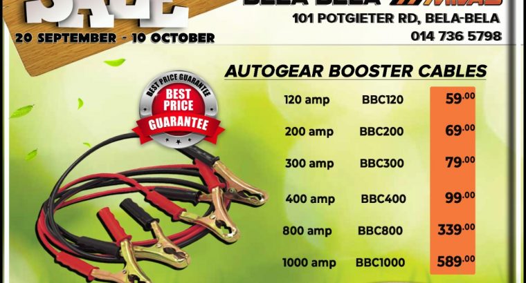 Get AutoGear Booster Cables at these LOW prices!