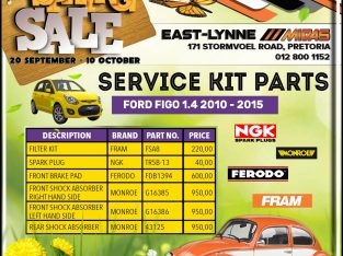 Ford Figo 1.4 2010 – 2015 Service Kit Parts!