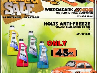 Holts Anti-Freeze 1L ONLY R45 each at Wierdapark Midas!