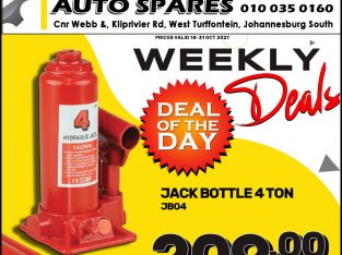 Jack Bottle 4 ton!! Prices valid 18-31 Oct 2021!