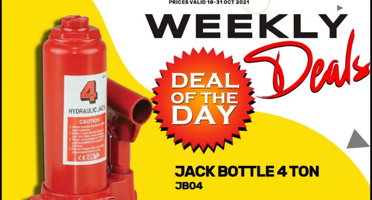 Jack Bottle 4 ton!! Prices valid 18-31 Oct 2021!