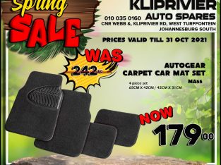 AutoGear Carpet Car Mat Set at Kliprivier AUTO Spares!!