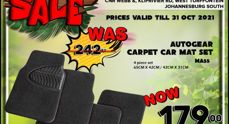 AutoGear Carpet Car Mat Set at Kliprivier AUTO Spares!!