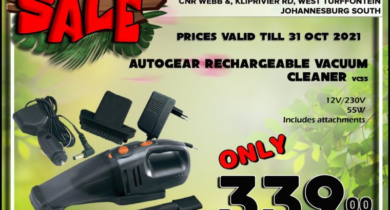 Autogear Rechargeable Vacuum Cleaner at Kliprivier AUTO Spares