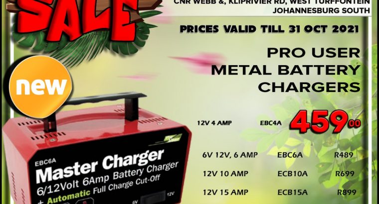 Get Pro User Metal Battery Chargers at Kliprivier AUTO Spares
