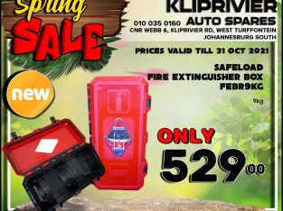 Safeload Fire Extinguisher Box at Kliprivier AUTO Spares!!