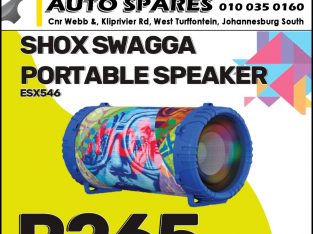 SHOX SWAGGA Portable Speaker at Kliprivier Auto Spares!