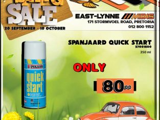 Spanjaard Quick Start ONLY R80 at East-Lynne Midas!