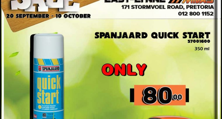 Spanjaard Quick Start ONLY R80 at East-Lynne Midas!