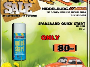 Spanjaard Quick Start ONLY R80 at Middelburg Midas!