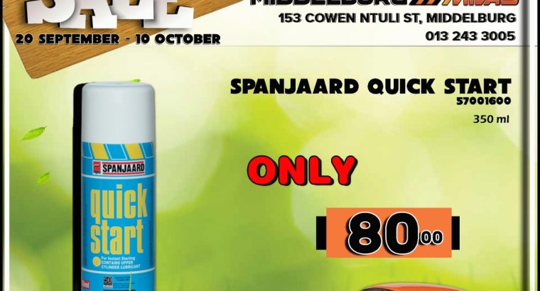 Spanjaard Quick Start ONLY R80 at Middelburg Midas!