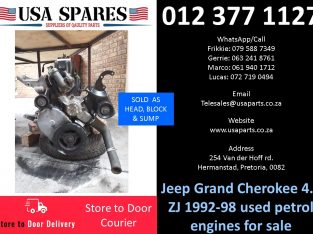 Jeep Grand Cherokee 4.0 ZJ 1992-98 used petrol engine for sale