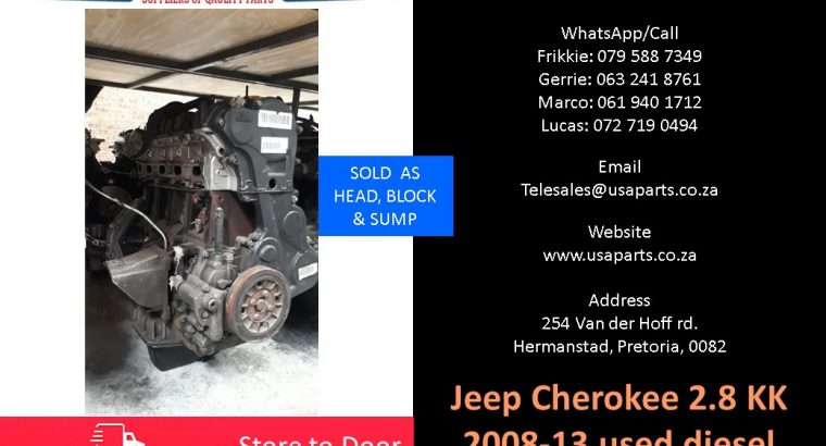 Jeep Cherokee 2.8 KK 2008-13 used diesel engines for sale