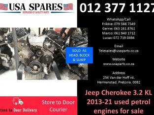 Jeep Cherokee 3.2 KL 2013-21 used petrol engines for sale