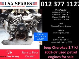 Jeep Cherokee 3.7 KJ 2002-07 used petrol engines for sale