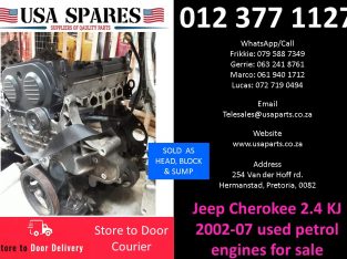 Jeep Cherokee 2.4 KJ 2002-07 used petrol engines for sale