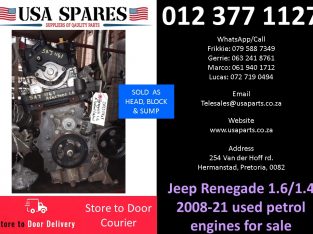 Jeep Renegade 1.6/1.4 2008-21 used petrol engines for sale