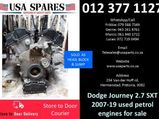 Dodge Journey 2.7 sxt 2007-19 used petrol engines for sale