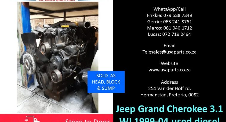 Jeep Grand Cherokee 3.1 WJ 1999-04 used diesel engine for sale
