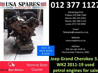 Jeep Grand Cherokee 3.6 WK2 2011-19 used petrol engine for sale