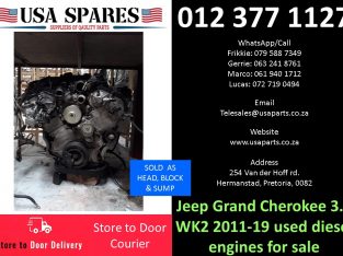 Jeep Grand Cherokee 3.0 WK2 2011-19 used diesel engine for sale