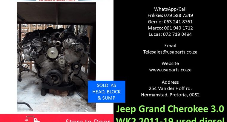 Jeep Grand Cherokee 3.0 WK2 2011-19 used diesel engine for sale