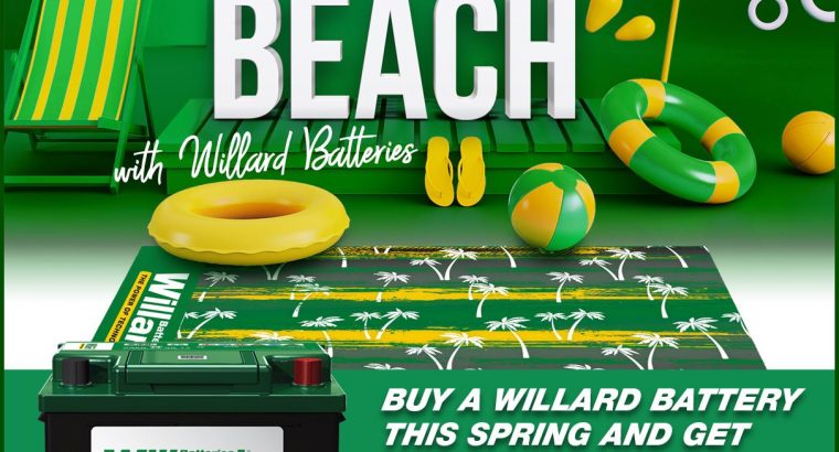 Buy a Willard Battery this spring & get a FREE beach towel!
