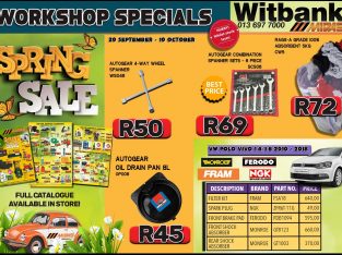Workshop Specials Witbank Midas 20 September – 10 October 2021