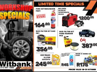 WorkShop Specials at Witbank Midas