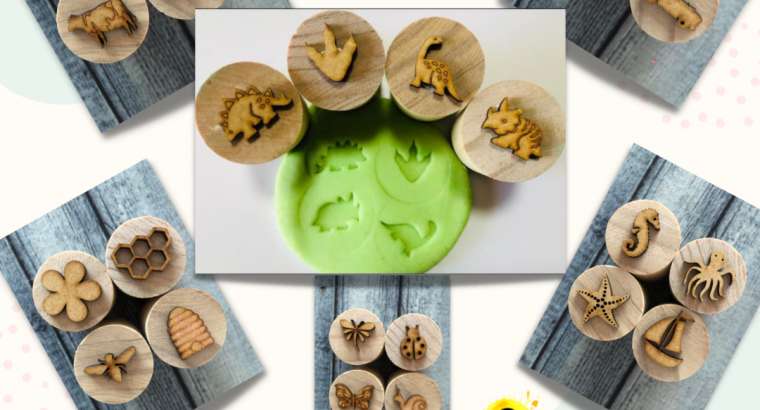Wooden Play Dough Stamp Sets