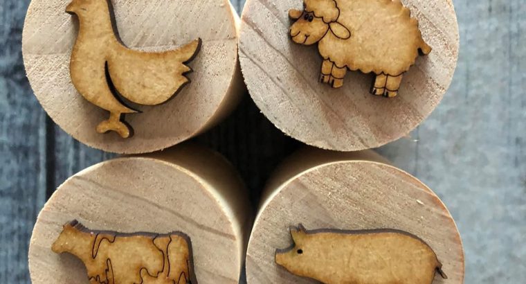 Wooden Play Dough Stamp Sets