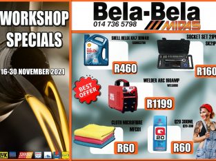 Bela Bela Midas Workshop Specials 16-30 November 2021