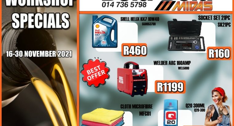 Bela Bela Midas Workshop Specials 16-30 November 2021