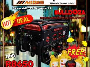 Get the BullDoza BD6500 Generator Petrol E/Start for ONLY R8650!