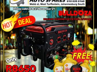 Get the BullDoza BD6500 Generator Petrol E/Start for ONLY R8650!