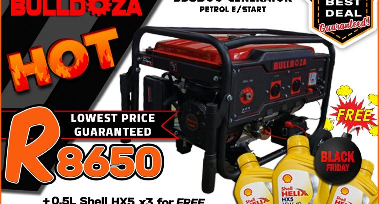 Get the BullDoza BD6500 Generator Petrol E/Start for ONLY R8650