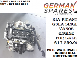 Kia Picanto G3LA Single Vanos Engine for sale R17 250.00