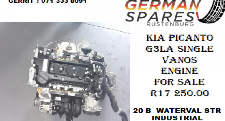Kia Picanto G3LA Single Vanos Engine for sale R17 250.00