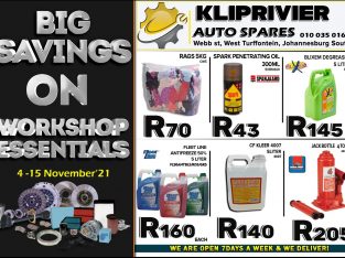 Kliprivier Auto Spares Workshop Specials 4-15 November 2021