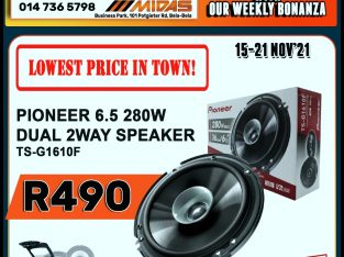 Pioneer 6.5 280W Dual 2Way Speaker ONLY R490 at Midas Bela Bela!