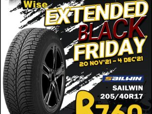 SAILWIN 205/40R17 Tyre ONLY R760 at Wheel WIse Witbank!