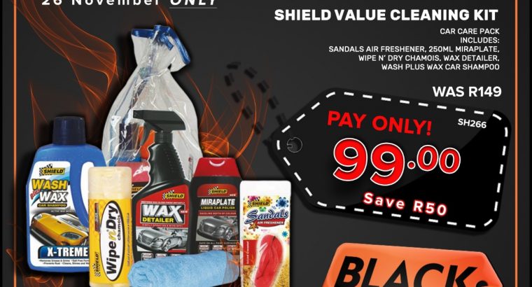 Shield Value Cleaning Kit ONLY R99 at Discounter Midas!
