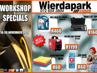 Wierdapark Midas Workshop Specials 16-30 November 2021