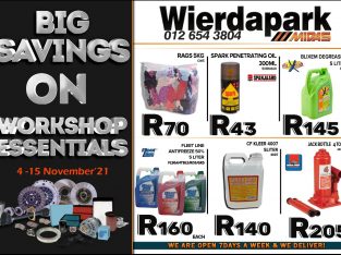 Wierdapark Midas Workshop Specials 4-15 November 2021