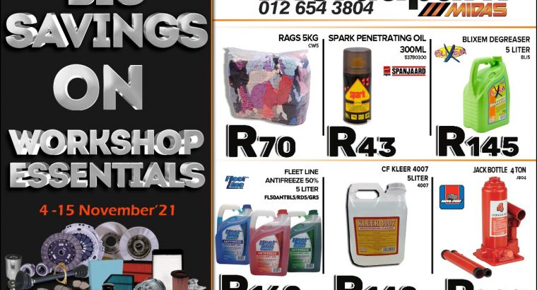 Wierdapark Midas Workshop Specials 4-15 November 2021