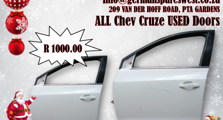 All Chev Cruze used Doors – R1000.00